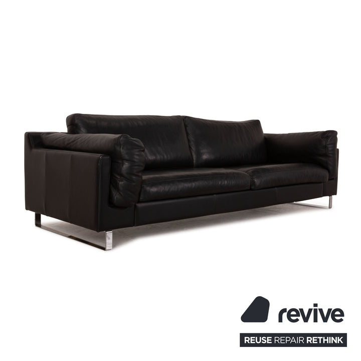 BoConcept Leder Sofa Schwarz Dreisitzer Couch