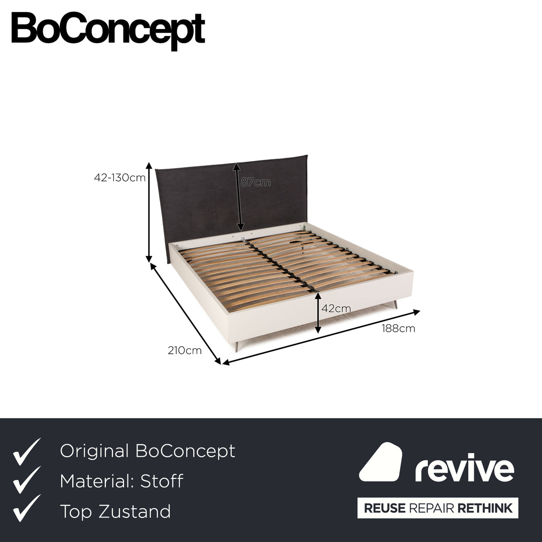 BoConcept Lugano Stoff Bett Grau Doppelbett