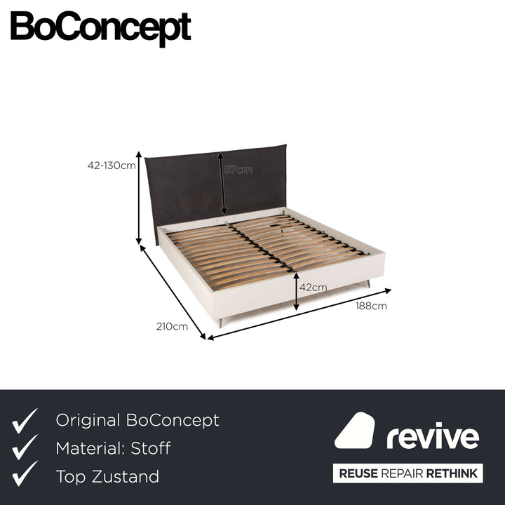 BoConcept Lugano Stoff Bett Grau Doppelbett