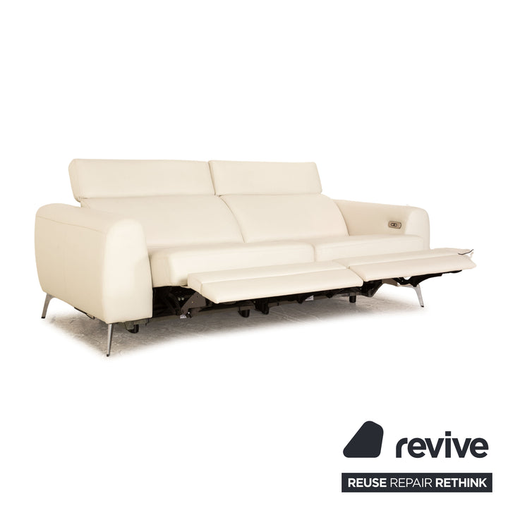 BoConcept Madison Leder Dreisitzer Creme Weiß elektrische Funktion Relaxfunktion