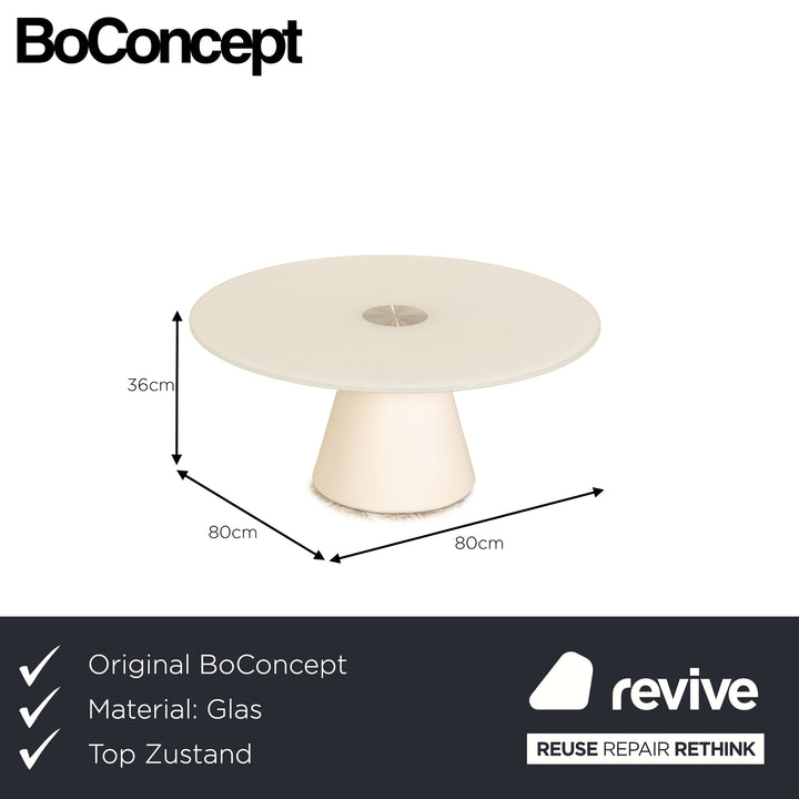BoConcept Madrid Glas Couchtisch Weiß 80cm x 80cm