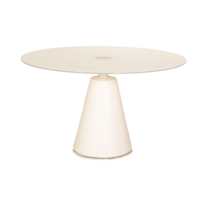 BoConcept Madrid Glas Esstisch Weiß Rund 125 x 125 cm
