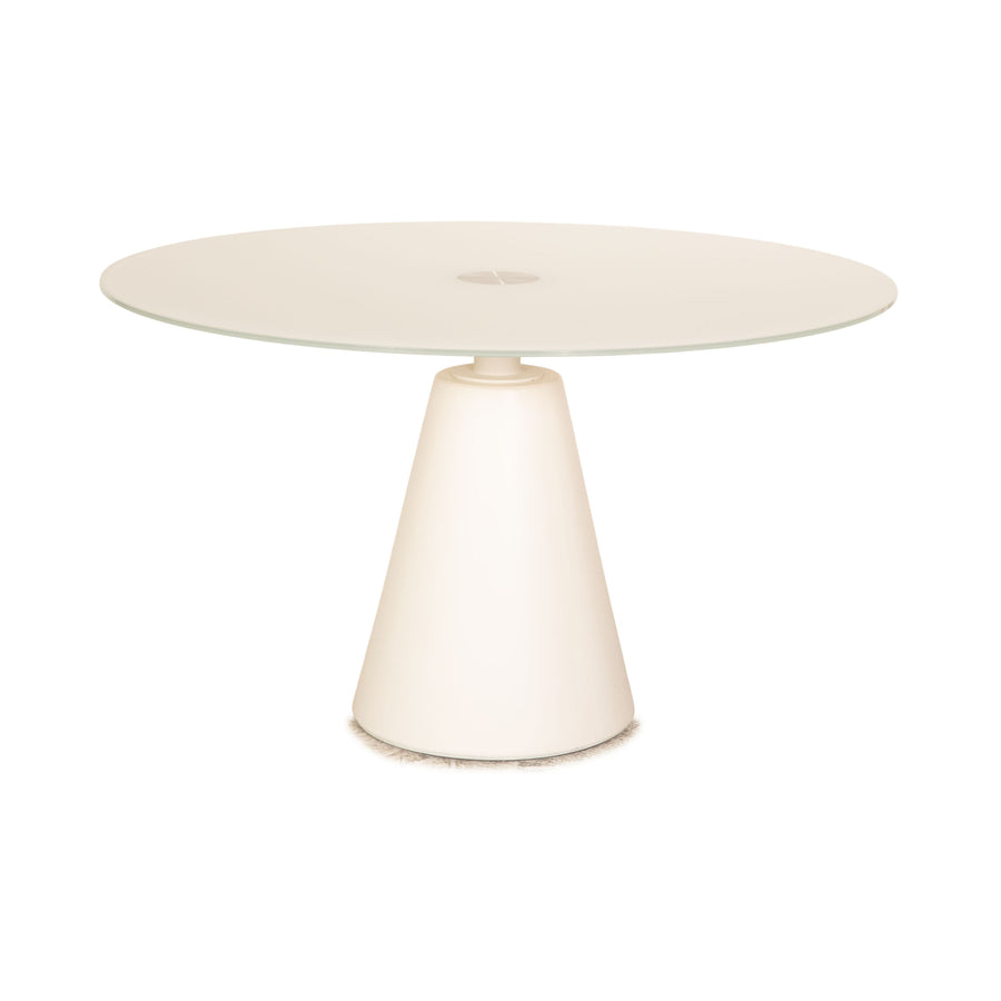 BoConcept Madrid Glas Esstisch Weiß Rund 125 x 125 cm