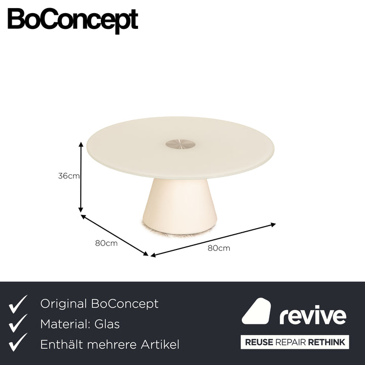 BoConcept Madrid Glas Tisch Garnitur Weiß Esstisch Couchtisch
