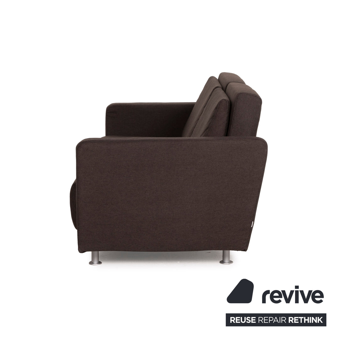 BoConcept Melo Stoff Sofa Braun Zweisitzer Relaxfunktion Schlafsofa Dunkelbraun