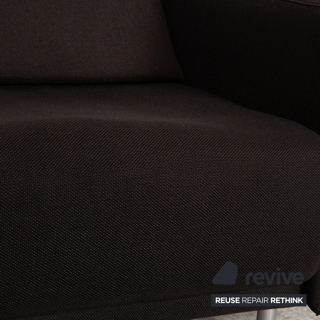 BoConcept Melo Stoff Zweisitzer Dunkelbraun Schwarz Sofa Couch Schlafsofa Funktion