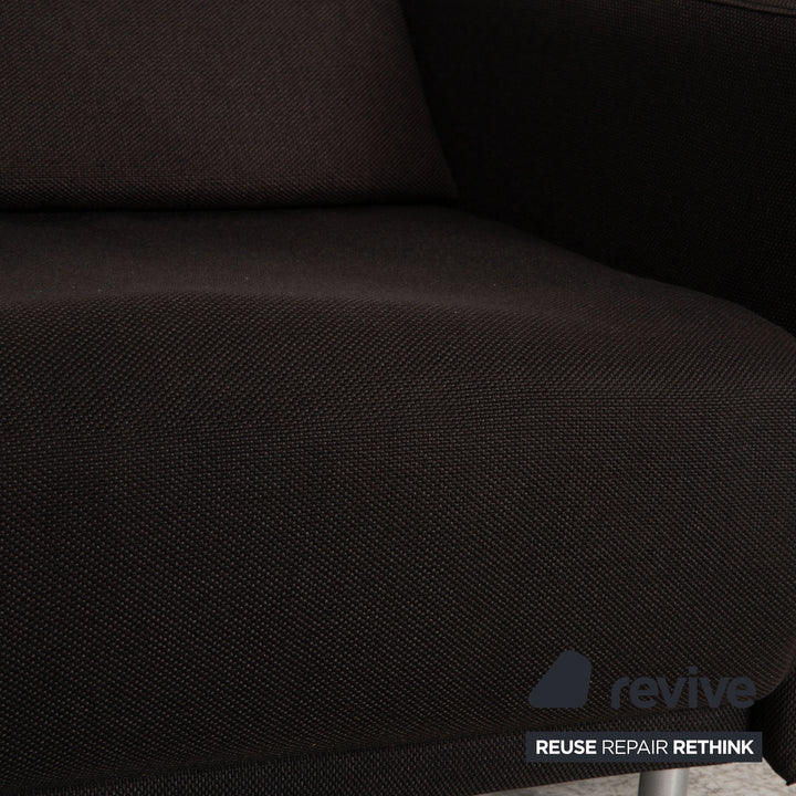 BoConcept Melo Stoff Zweisitzer Dunkelbraun Schwarz Sofa Couch Schlafsofa Funktion
