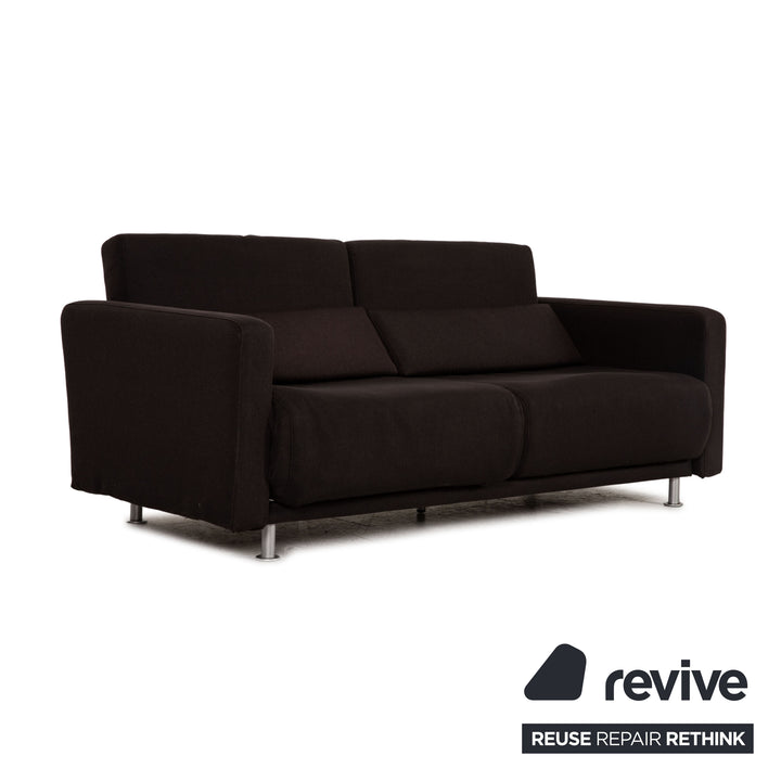 BoConcept Melo Stoff Zweisitzer Dunkelbraun Schwarz Sofa Couch Schlafsofa Funktion