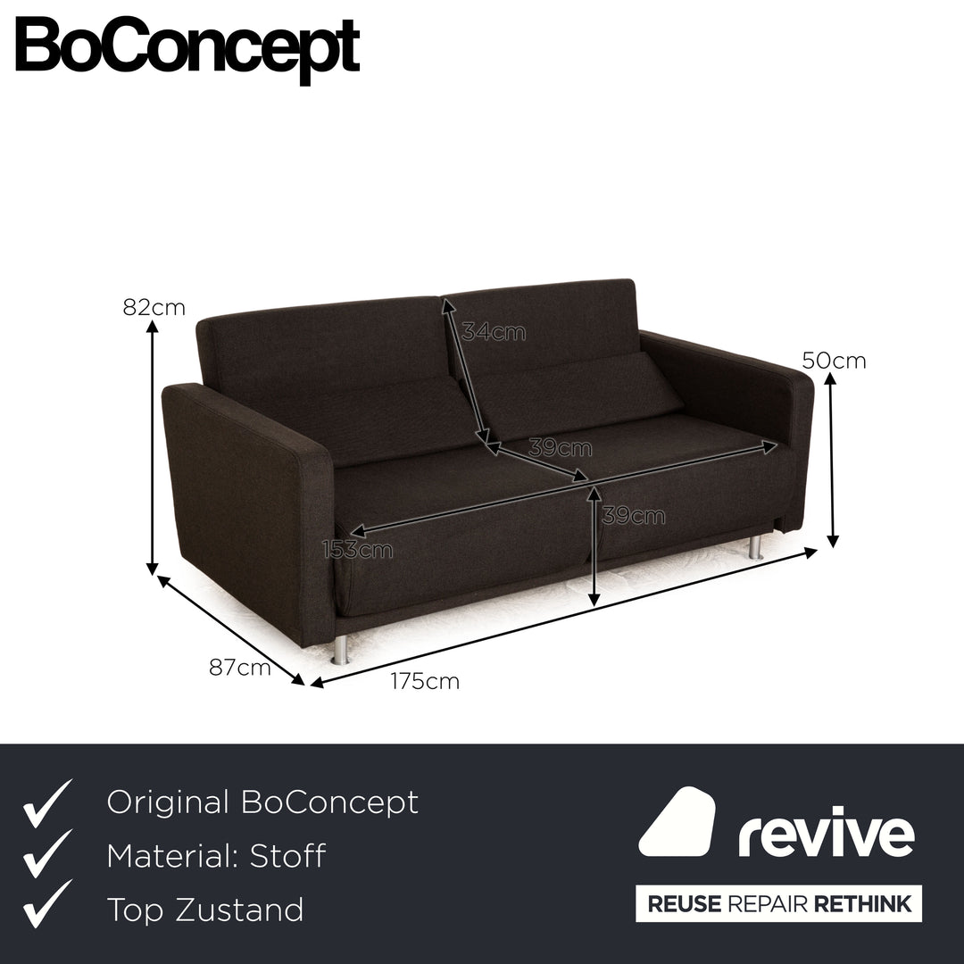 BoConcept Melo Stoff Zweisitzer Dunkelgrau Schlafsofa