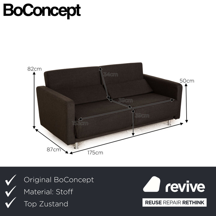 BoConcept Melo Stoff Zweisitzer Dunkelgrau Schlafsofa