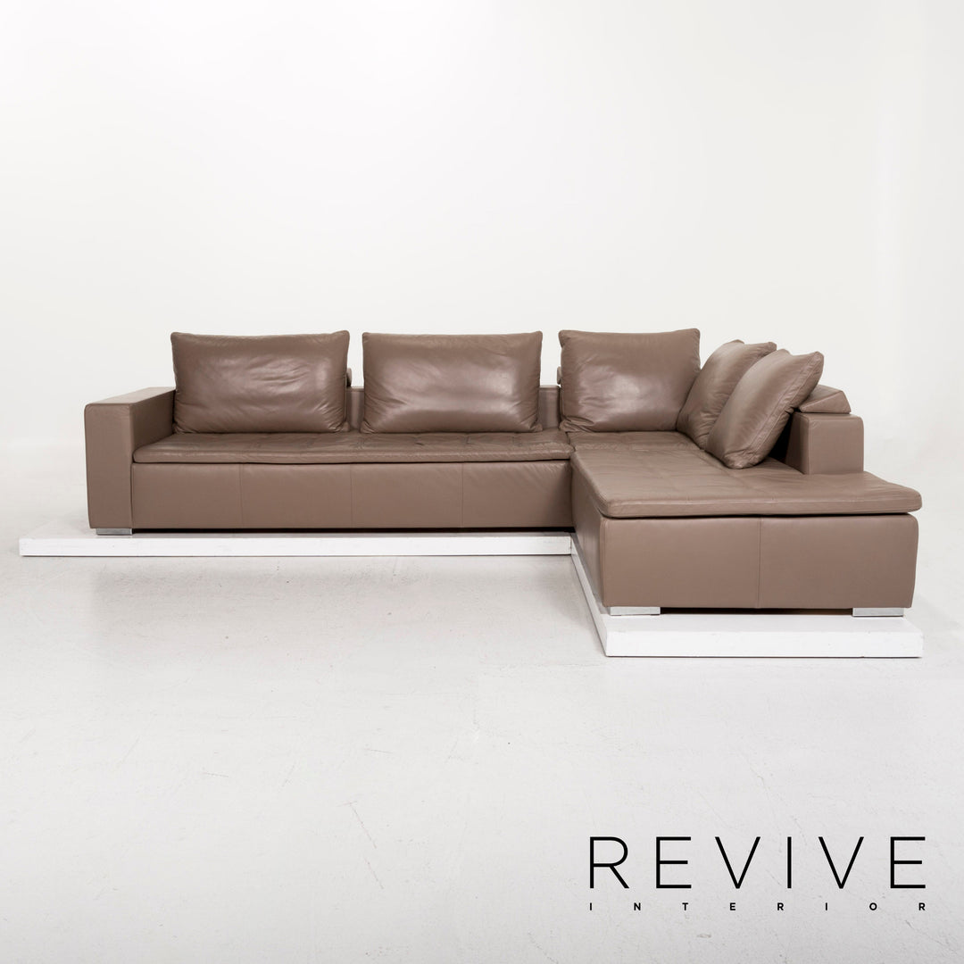 BoConcept Mezzo Leder Ecksofa Braun Graubraun Sofa Couch #13063