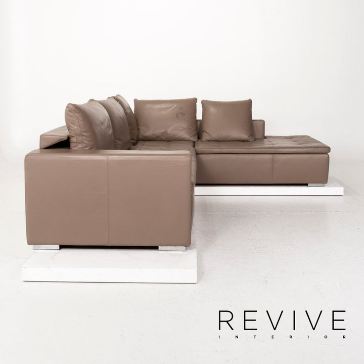 BoConcept Mezzo Leder Ecksofa Braun Graubraun Sofa Couch #13063