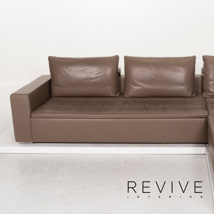 BoConcept Mezzo Leder Ecksofa Braun Graubraun Sofa Couch #13063