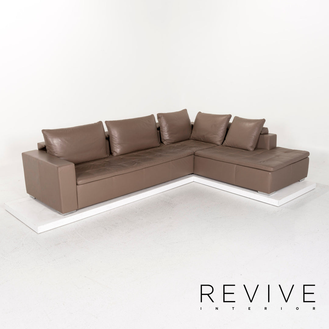 BoConcept Mezzo Leder Ecksofa Braun Graubraun Sofa Couch #13063