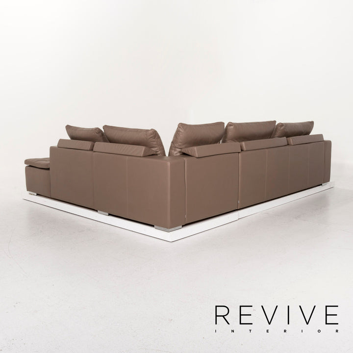 BoConcept Mezzo Leder Ecksofa Braun Graubraun Sofa Couch #13063