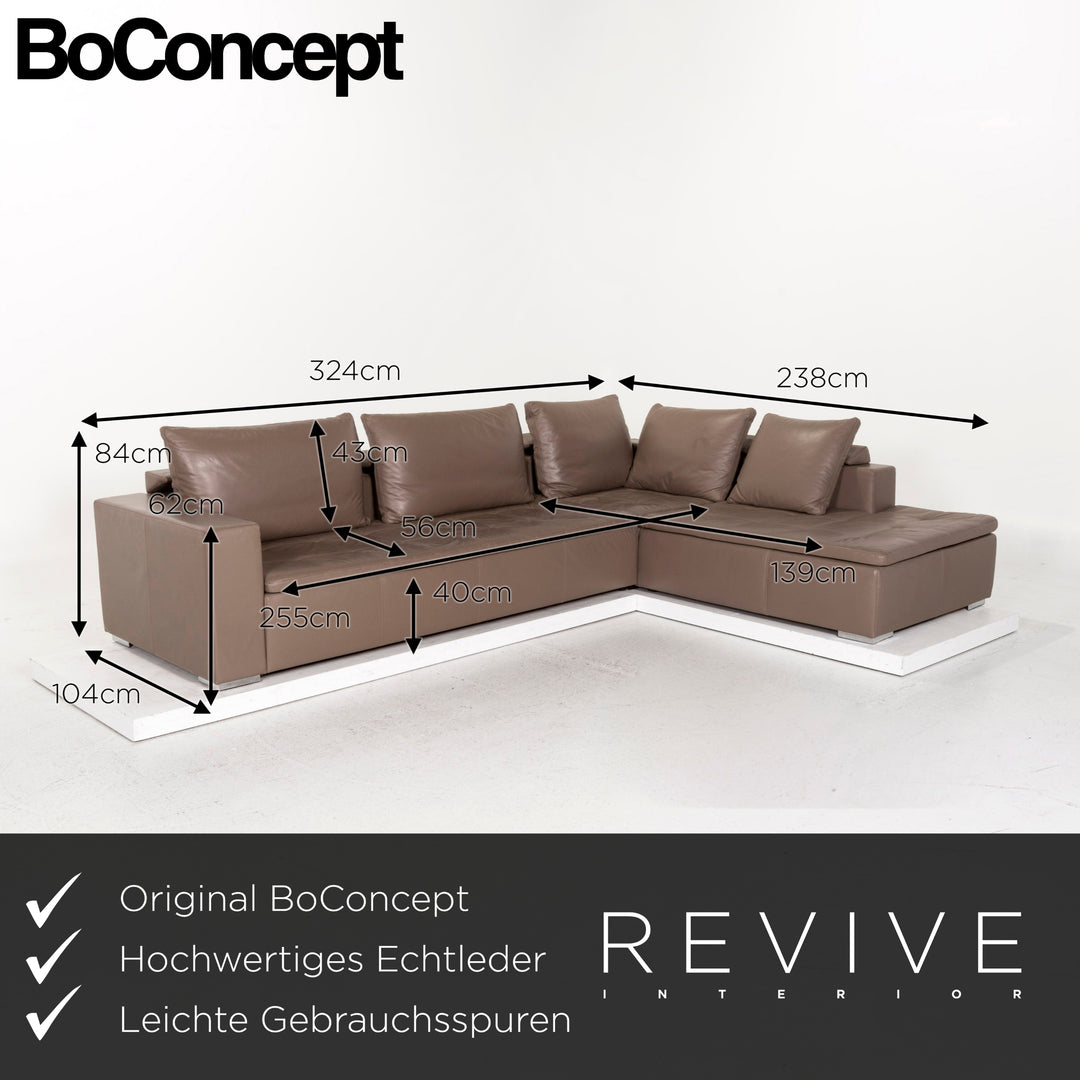 BoConcept Mezzo Leder Ecksofa Braun Graubraun Sofa Couch #13063