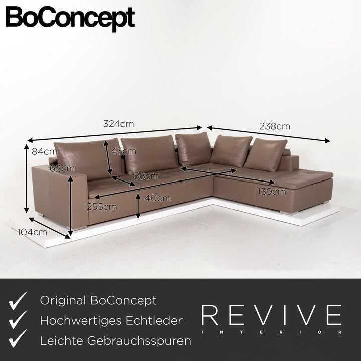 BoConcept Mezzo Leder Ecksofa Braun Graubraun Sofa Couch #13063