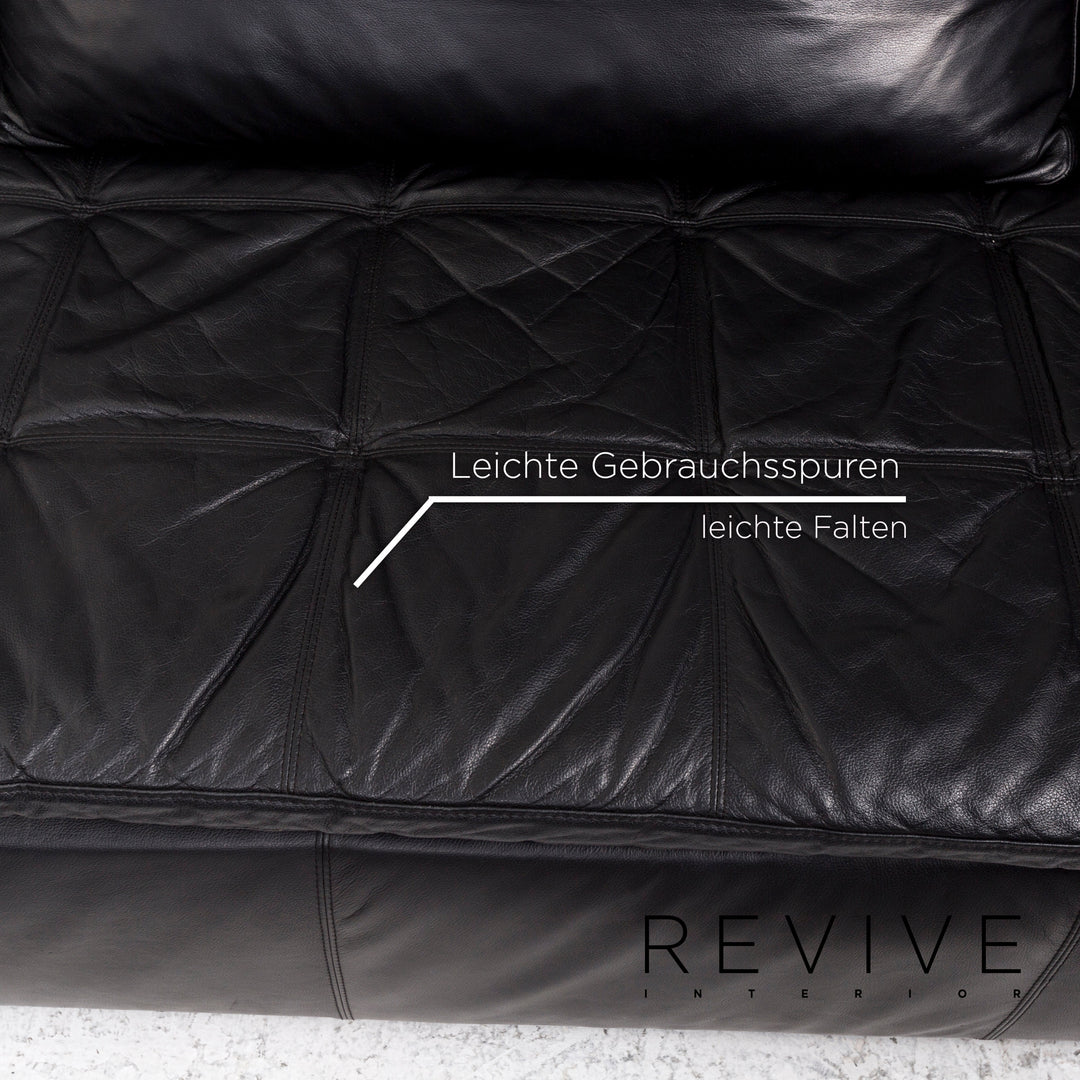 BoConcept Mezzo Leder Ecksofa Schwarz Sofa Couch #12364