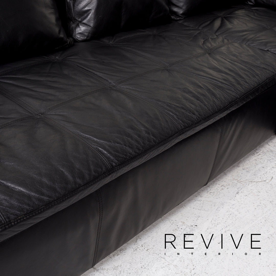 BoConcept Mezzo Leder Ecksofa Schwarz Sofa Couch #12364