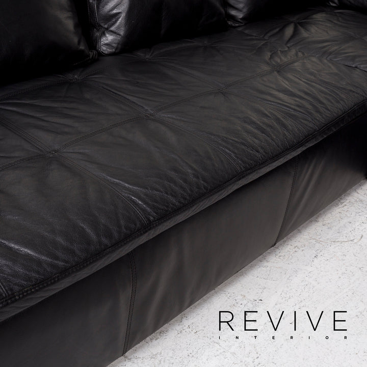 BoConcept Mezzo Leder Ecksofa Schwarz Sofa Couch #12364