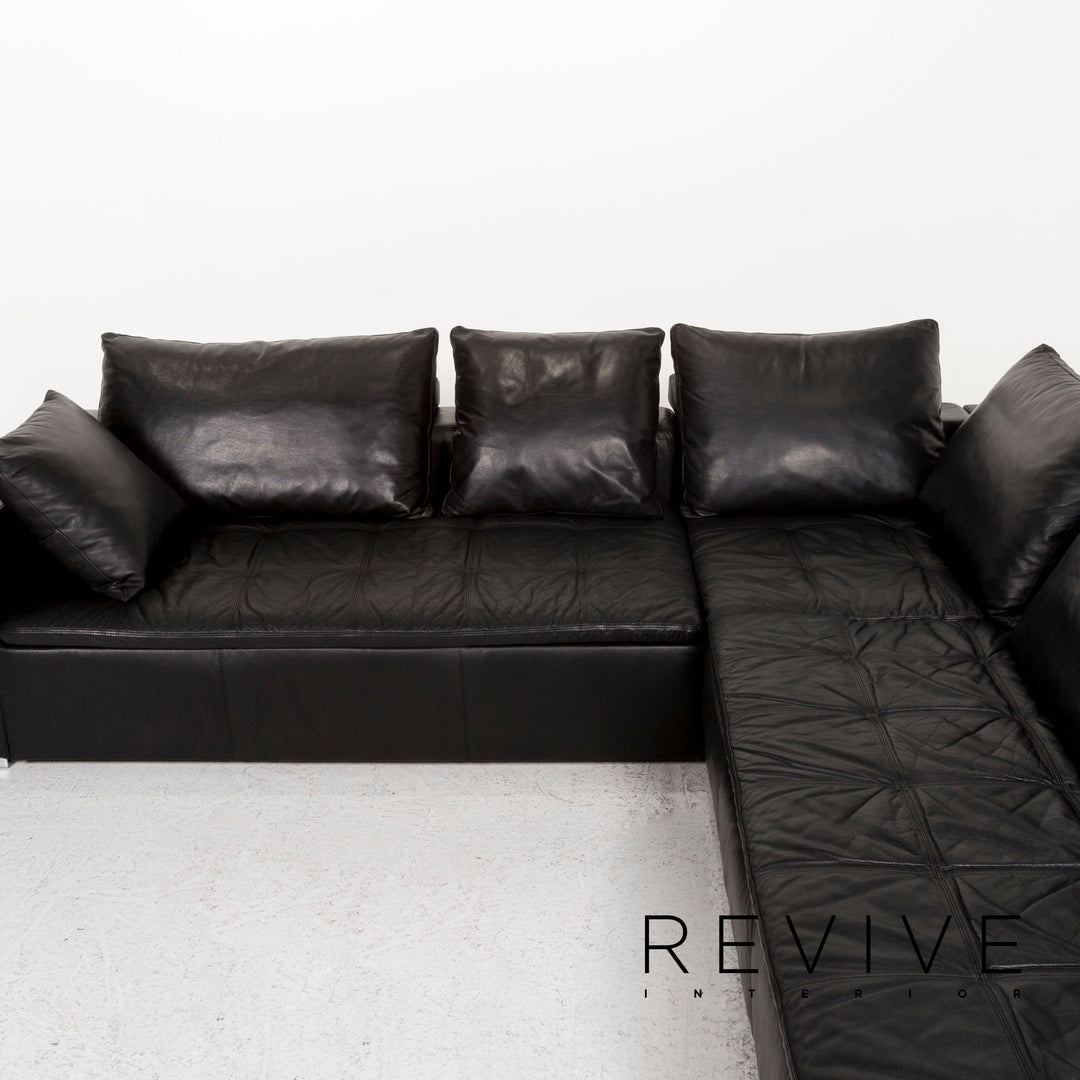 BoConcept Mezzo Leder Ecksofa Schwarz Sofa Couch #12364
