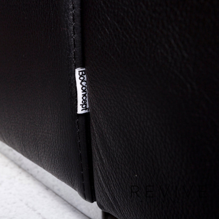 BoConcept Mezzo Leder Ecksofa Schwarz Sofa Couch #12364