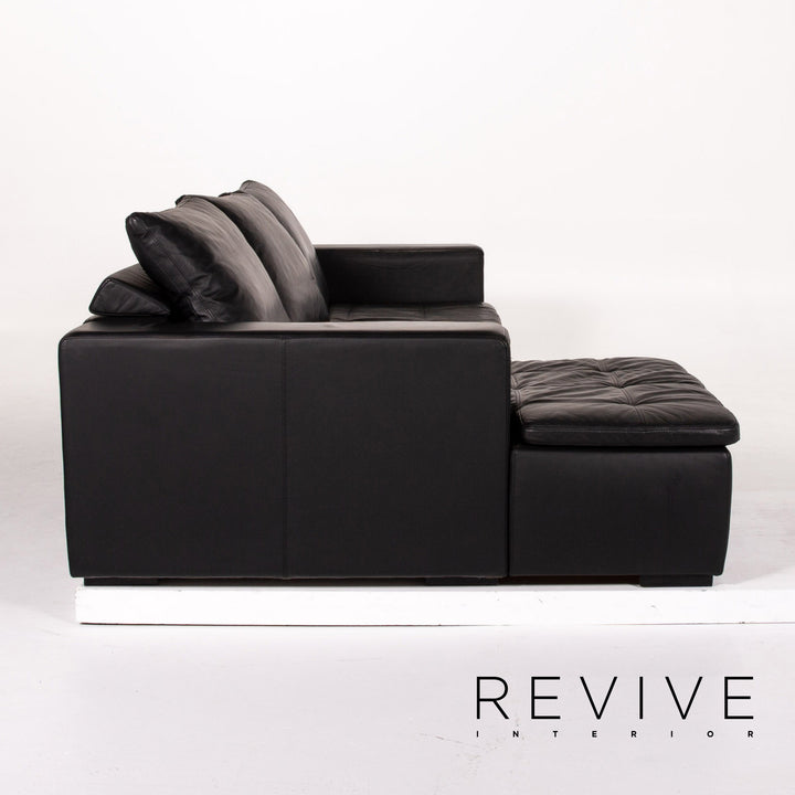 BoConcept Mezzo Leder Ecksofa Schwarz Sofa Couch #13143