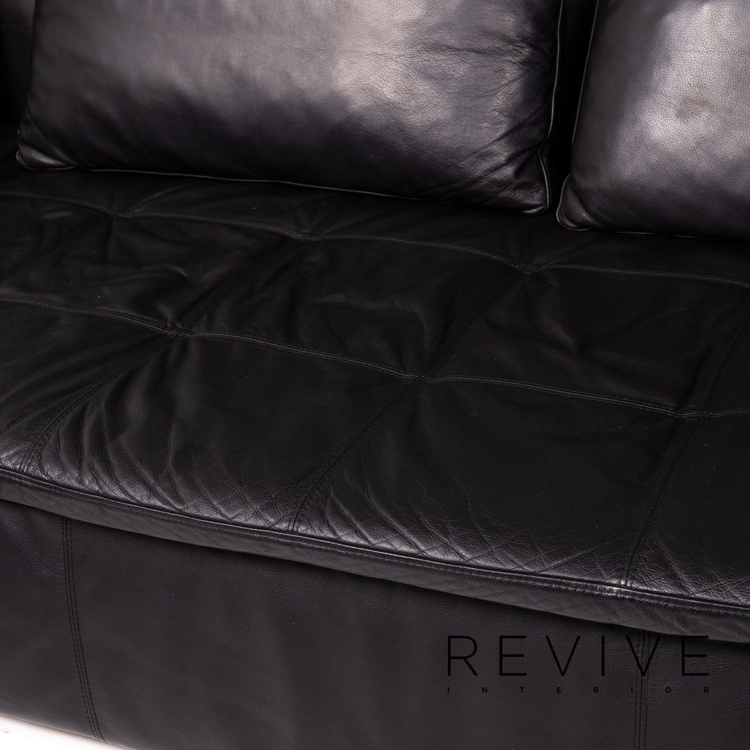 BoConcept Mezzo Leder Ecksofa Schwarz Sofa Couch #13143