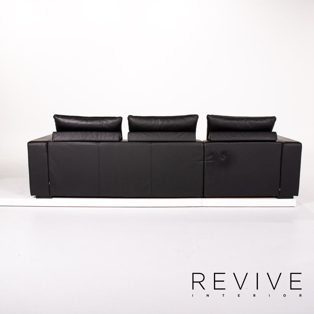 BoConcept Mezzo Leder Ecksofa Schwarz Sofa Couch #13143