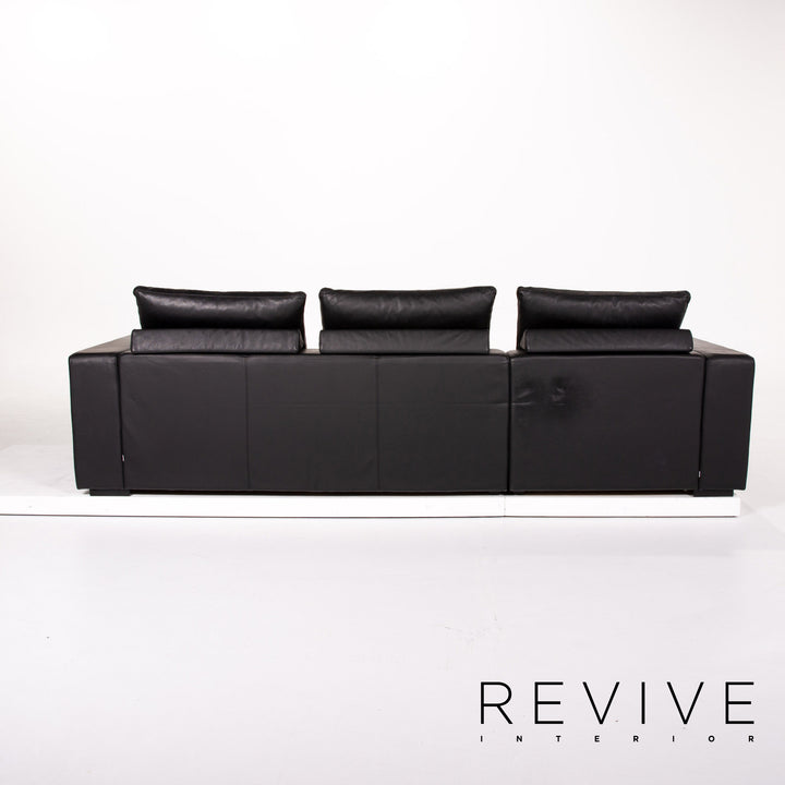 BoConcept Mezzo Leder Ecksofa Schwarz Sofa Couch #13143