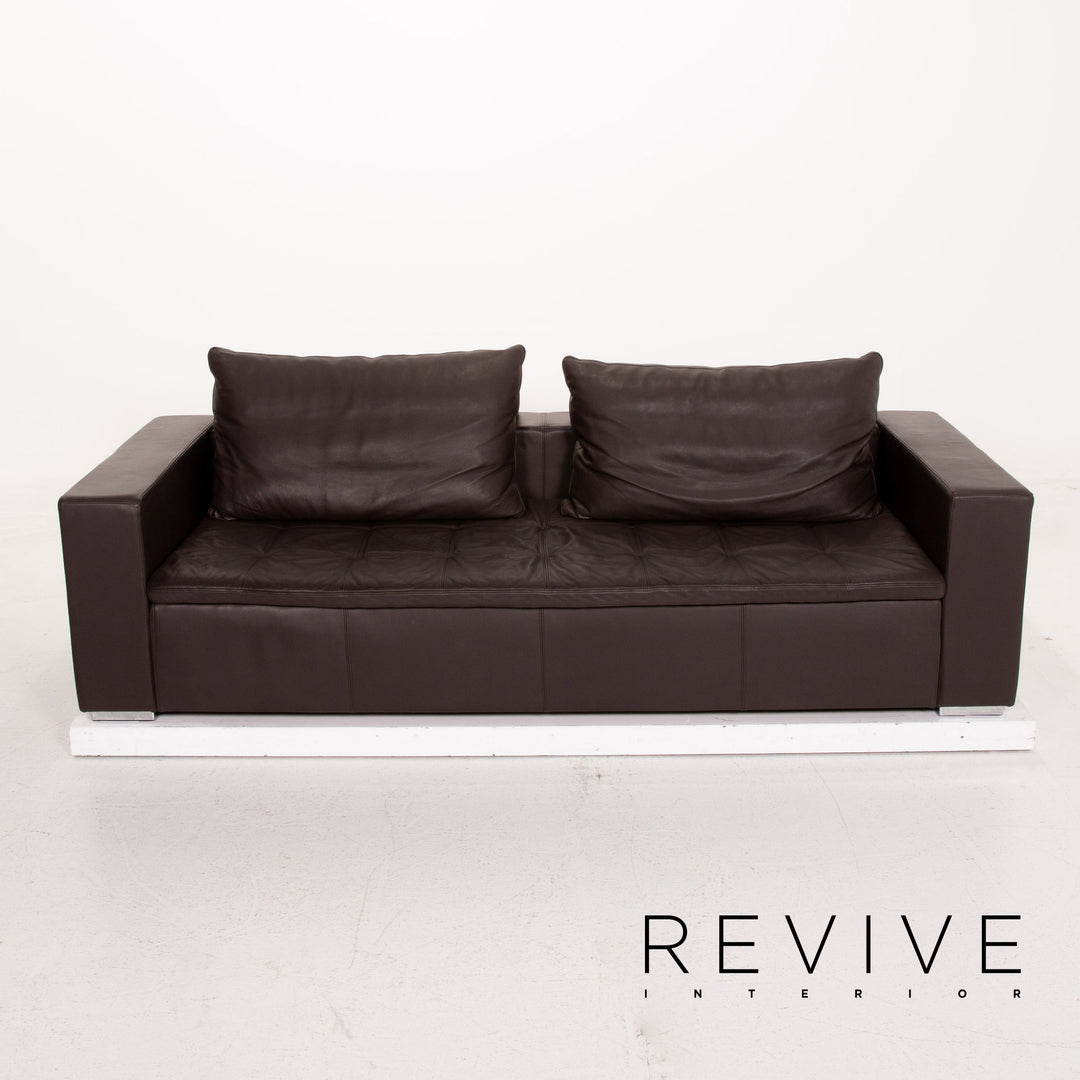 BoConcept Mezzo Leder Sofa Braun Dunkelbraun Dreisitzer Couch #15498