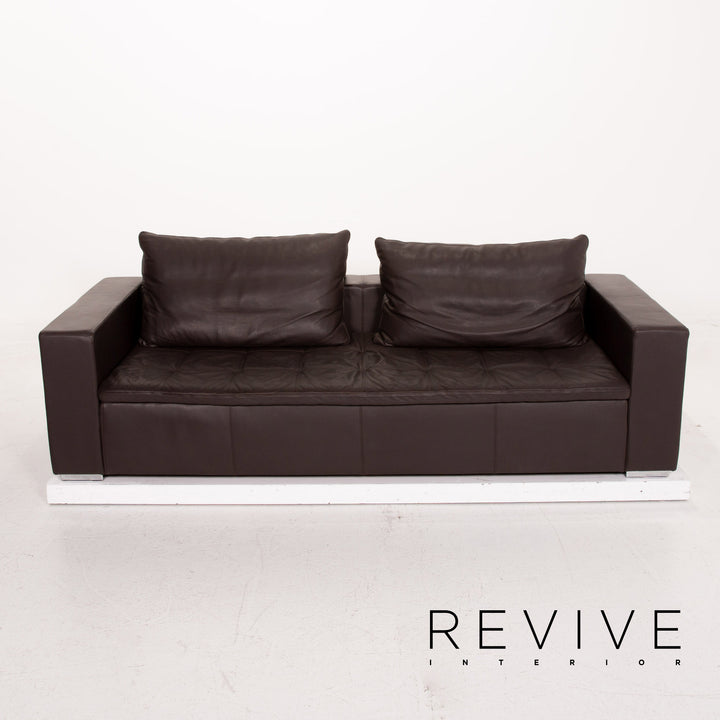 BoConcept Mezzo Leder Sofa Braun Dunkelbraun Dreisitzer Couch #15498