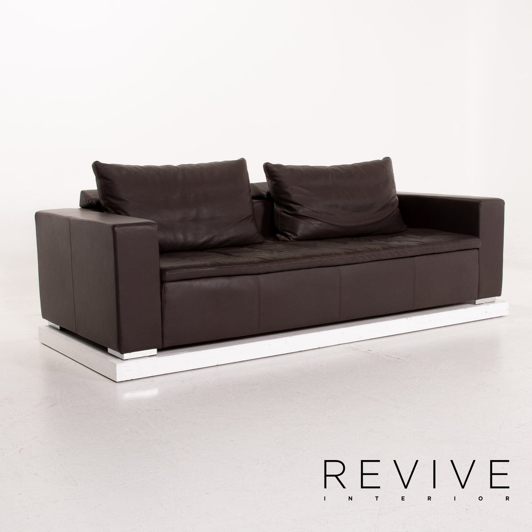 BoConcept Mezzo Leder Sofa Braun Dunkelbraun Dreisitzer Couch #15498