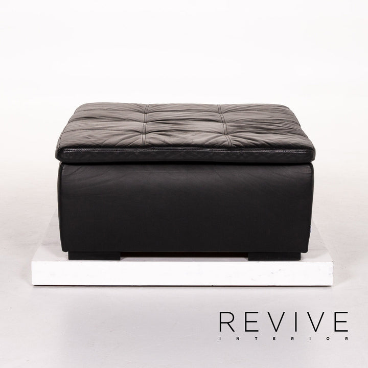 BoConcept Mezzo Leder Sofa Garnitur Schwarz 1x Ecksofa 1x Hocker #13788