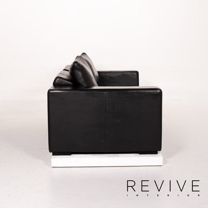 BoConcept Mezzo Leder Sofa Schwarz Dreisitzer Couch #14642