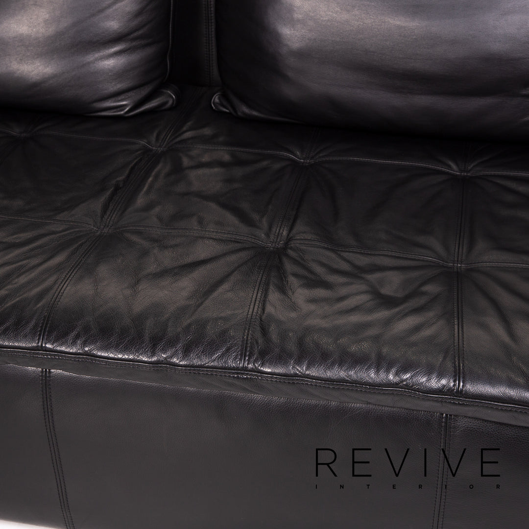 BoConcept Mezzo Leder Sofa Schwarz Dreisitzer Couch #14642