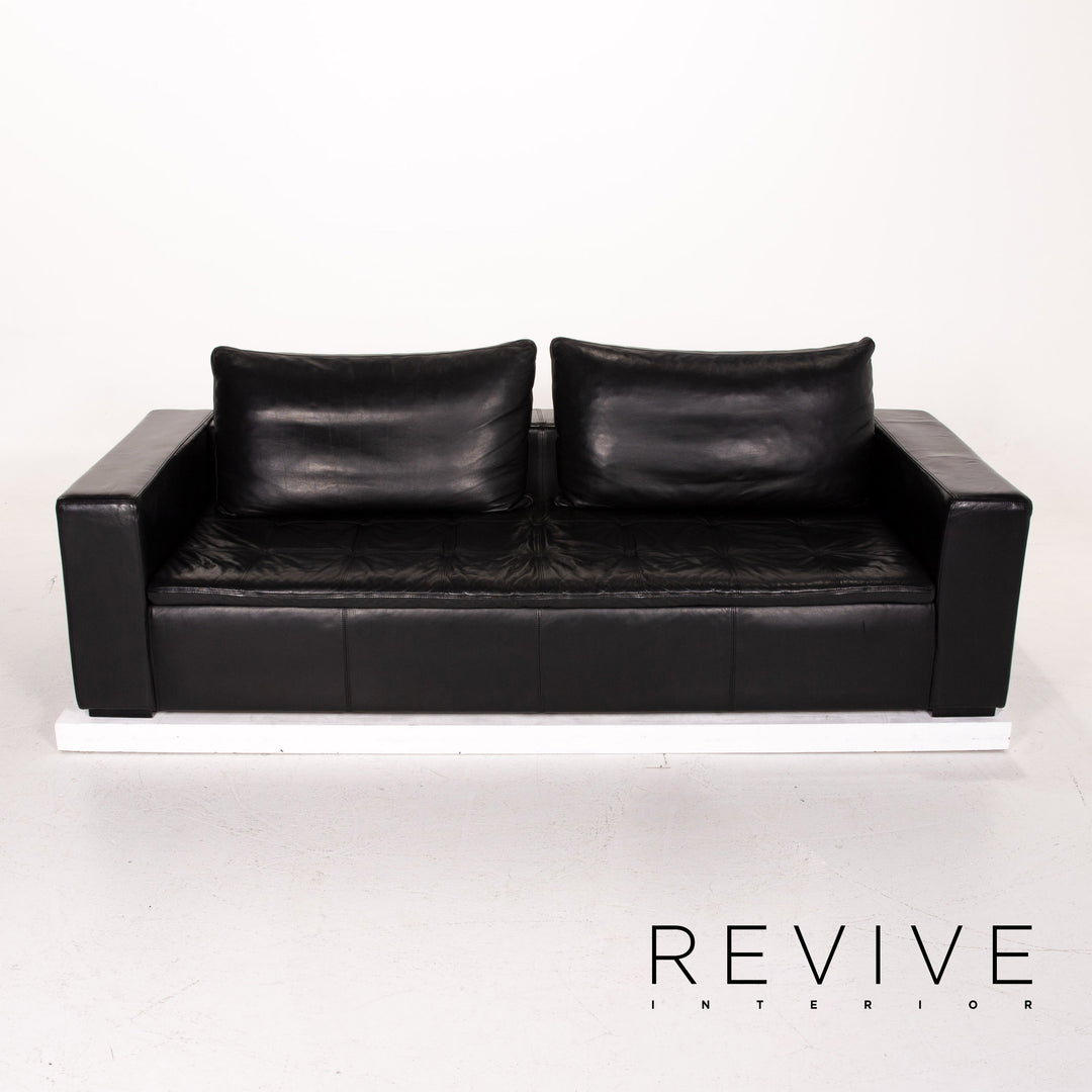 BoConcept Mezzo Leder Sofa Schwarz Dreisitzer Couch #14642