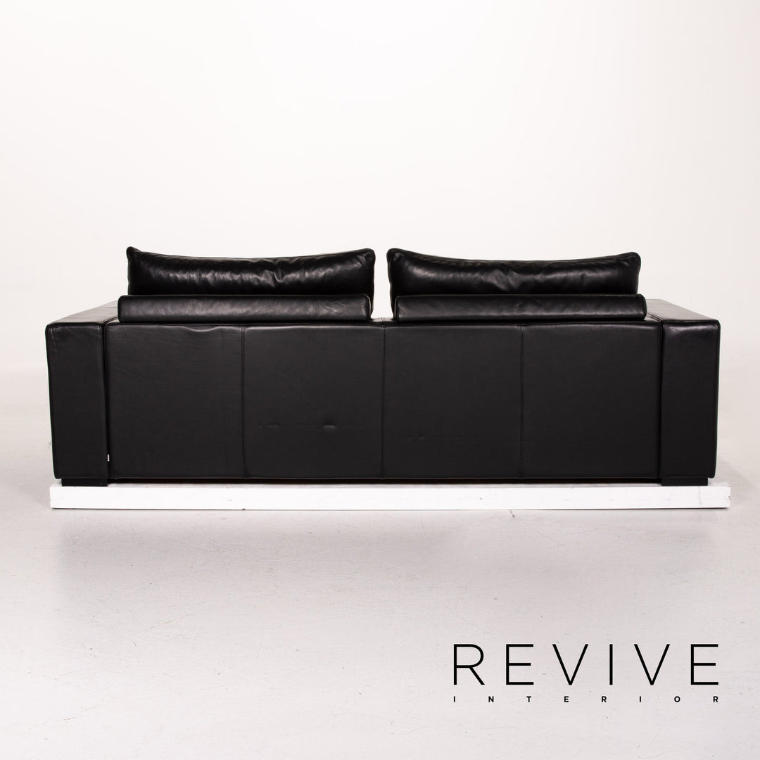 BoConcept Mezzo Leder Sofa Schwarz Dreisitzer Couch #14642