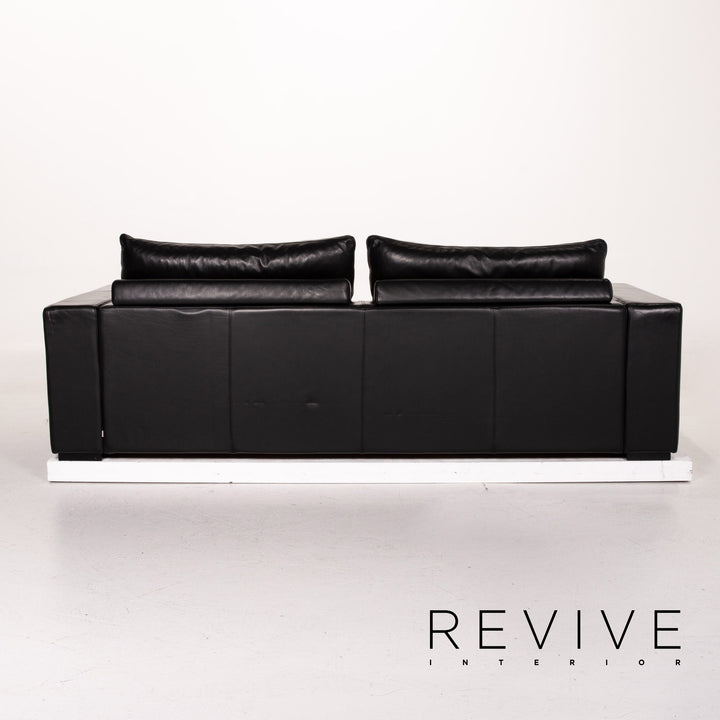 BoConcept Mezzo Leder Sofa Schwarz Dreisitzer Couch #14642