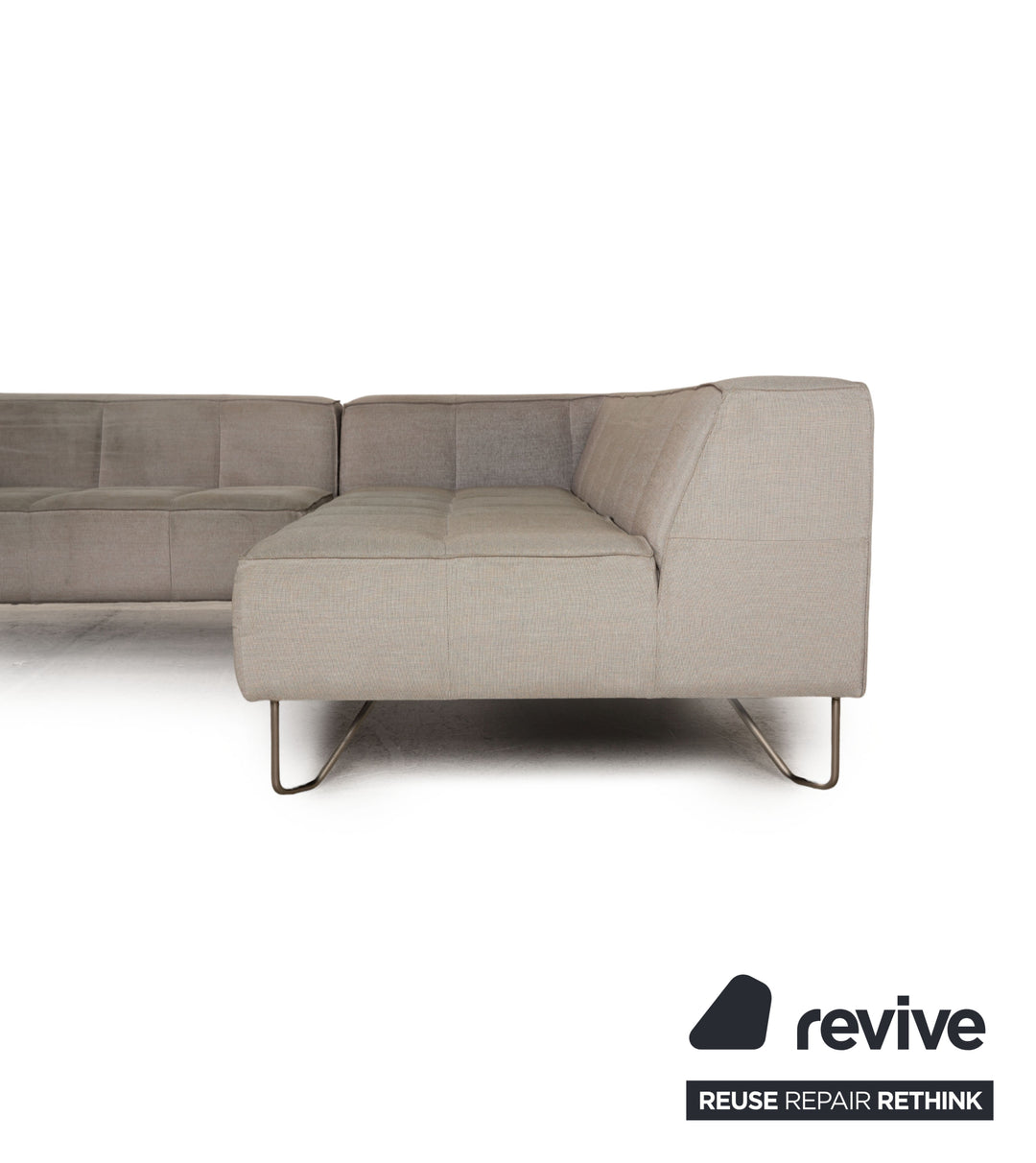 BoConcept Milos Stoff Sofa Grau Ecksofa Couch inkl. Hocker