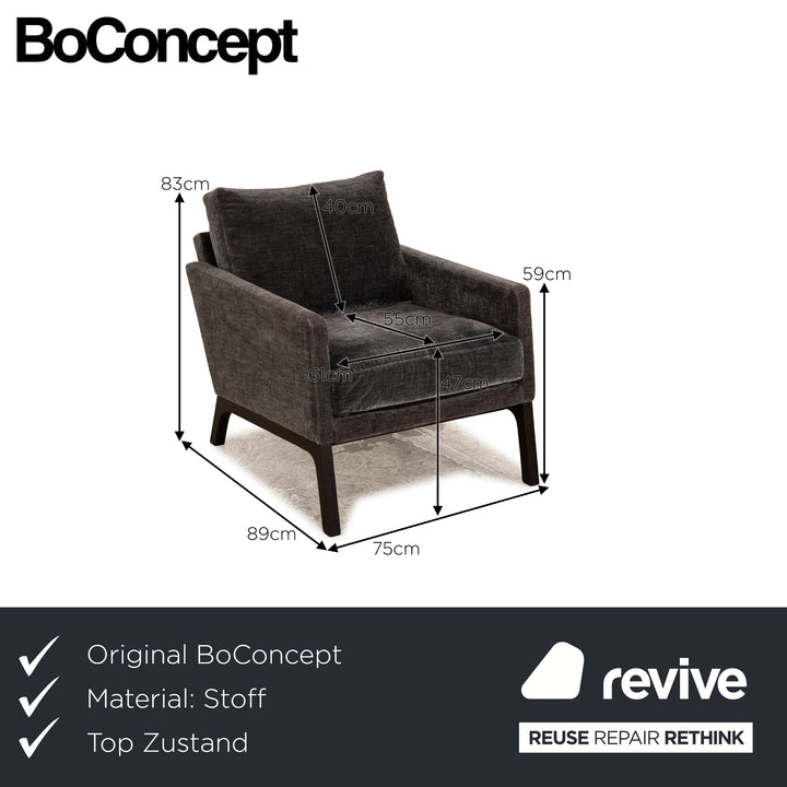 BoConcept Monte Stoff Sessel Grau