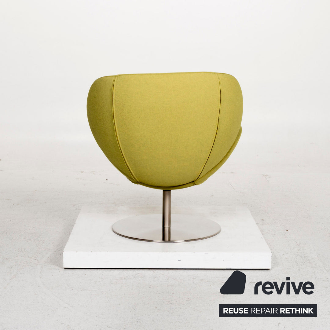 BoConcept Ogi Stoff Sessel inkl. Hocker Grün Limettengrün Drehstuhl #12928