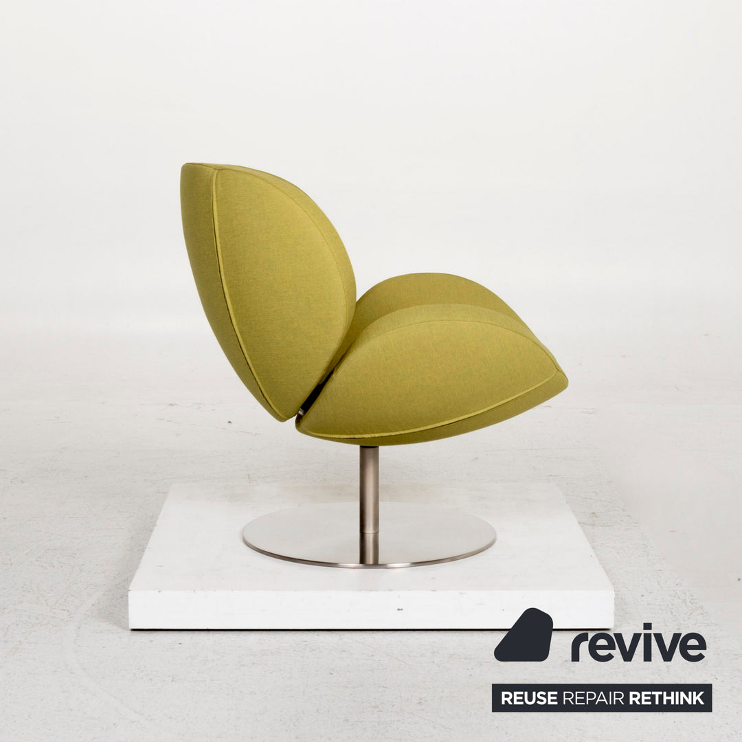 BoConcept Ogi Stoff Sessel inkl. Hocker Grün Limettengrün Drehstuhl #12928