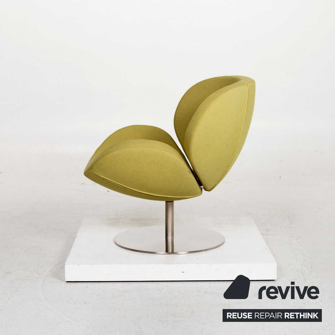 BoConcept Ogi Stoff Sessel inkl. Hocker Grün Limettengrün Drehstuhl #12928