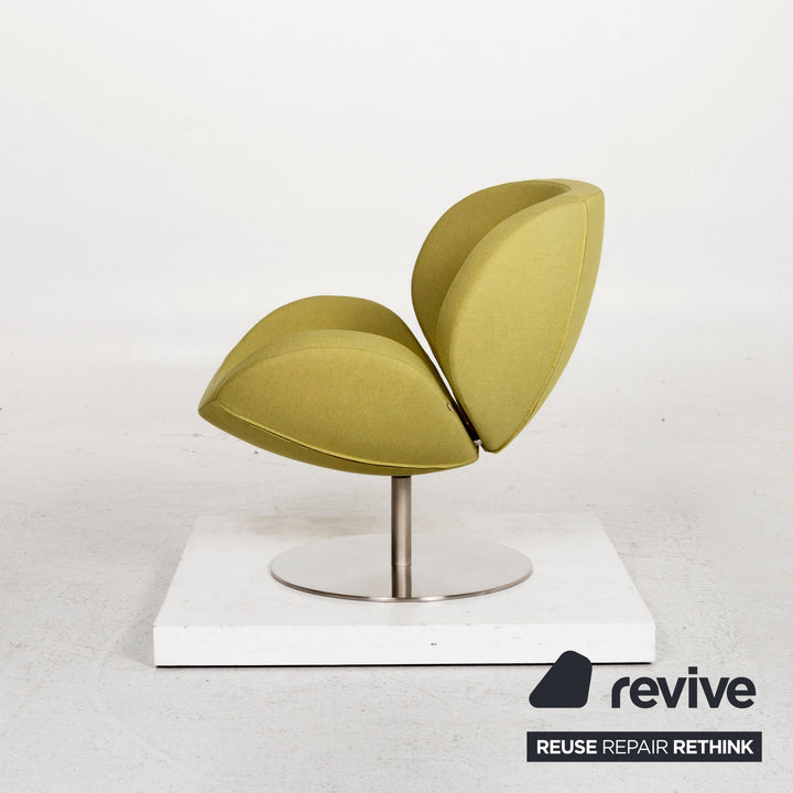 BoConcept Ogi Stoff Sessel inkl. Hocker Grün Limettengrün Drehstuhl #12928