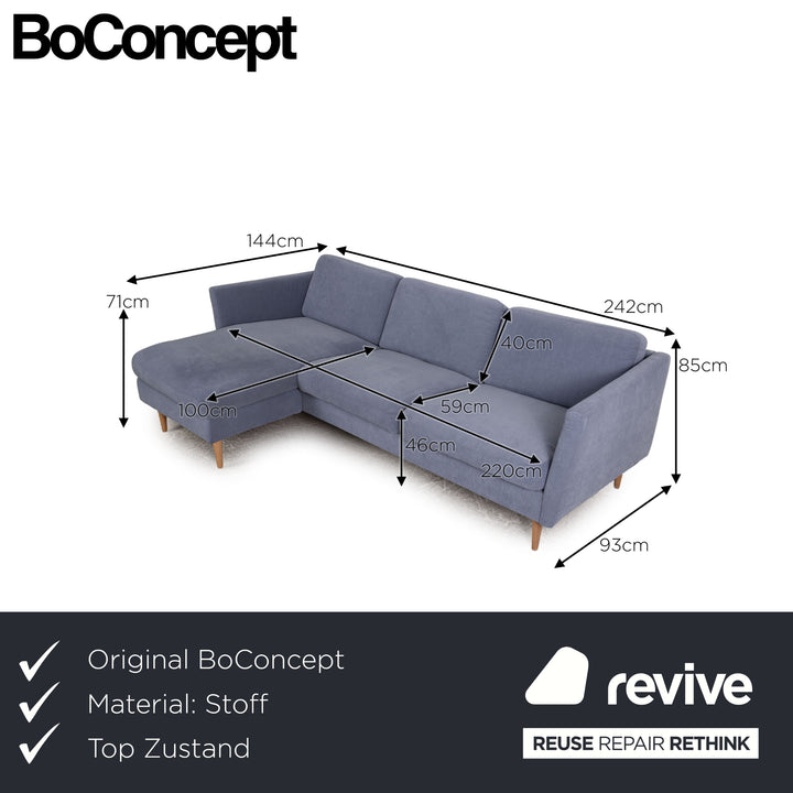 BoConcept Indivi Stoff (FRISCO) Ecksofa Blau Sofa Couch
