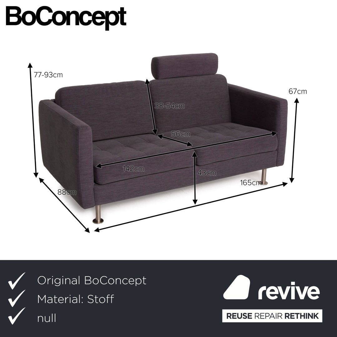 BoConcept Osaka Stoff Sofa Garnitur Grau 2xZweisitzer 1xHocker Set