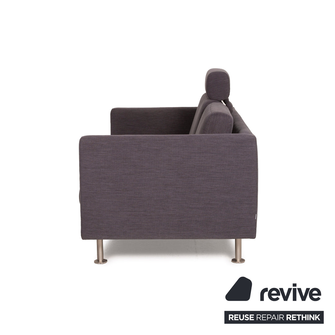 BoConcept Osaka Stoff Sofa Garnitur Grau 2xZweisitzer 1xHocker Set