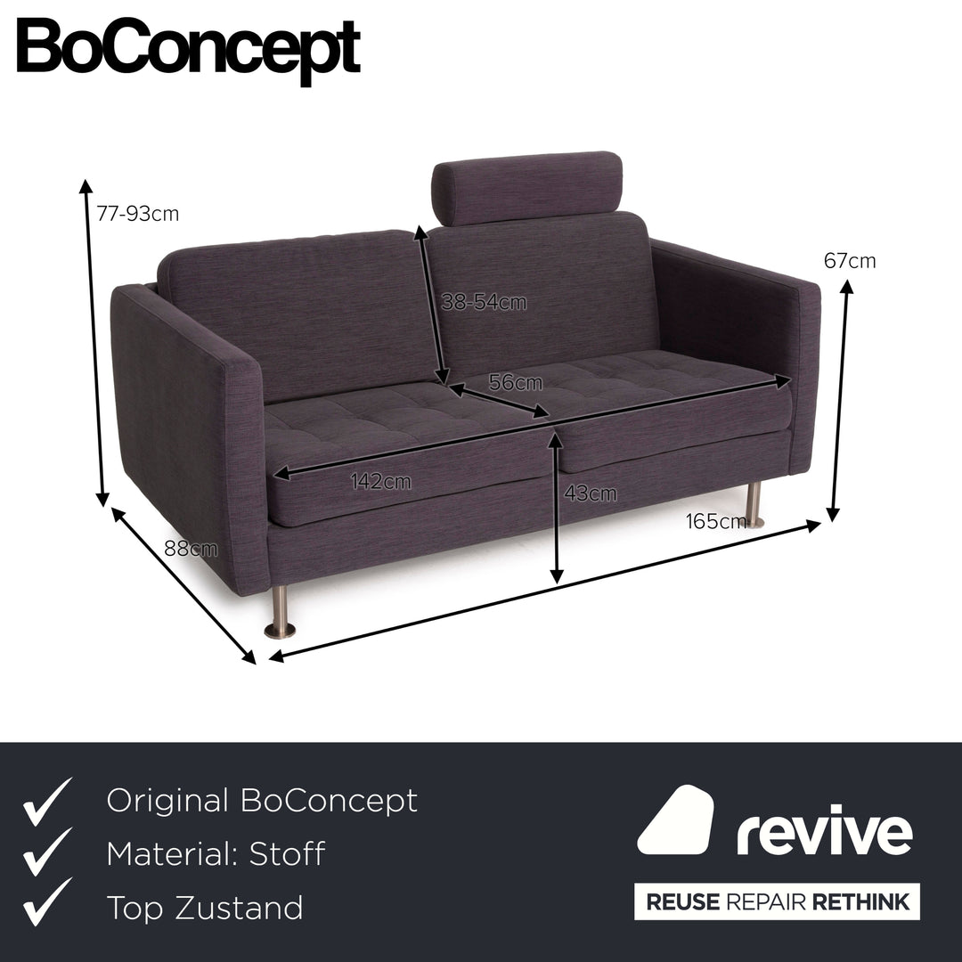 BoConcept Osaka Stoff Sofa Grau Zweisitzer