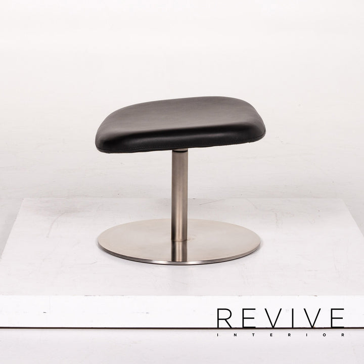BoConcept Smartville Leder Sessel inkl. Hocker Schwarz Stuhl #13533
